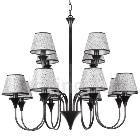 12 Light Rustic Modern Contemporary Retro Black Candle Style Chandelier