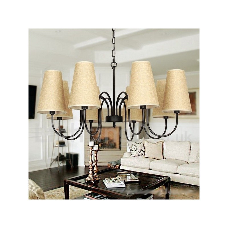 8 Light Retro Contemporary Candle Style Chandelier
