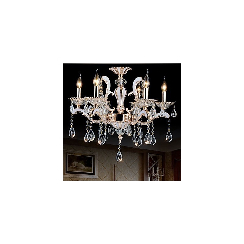 European Style luxury Candle Crystal Pendant Zinc Alloy lamps