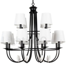 12 Light Retro Black Mediterranean Style Rustic Contemporary Candle Style Chandelier