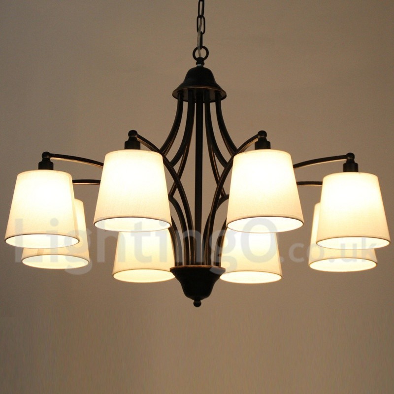 8 Light Rustic Retro Contemporary Candle Style Chandelier