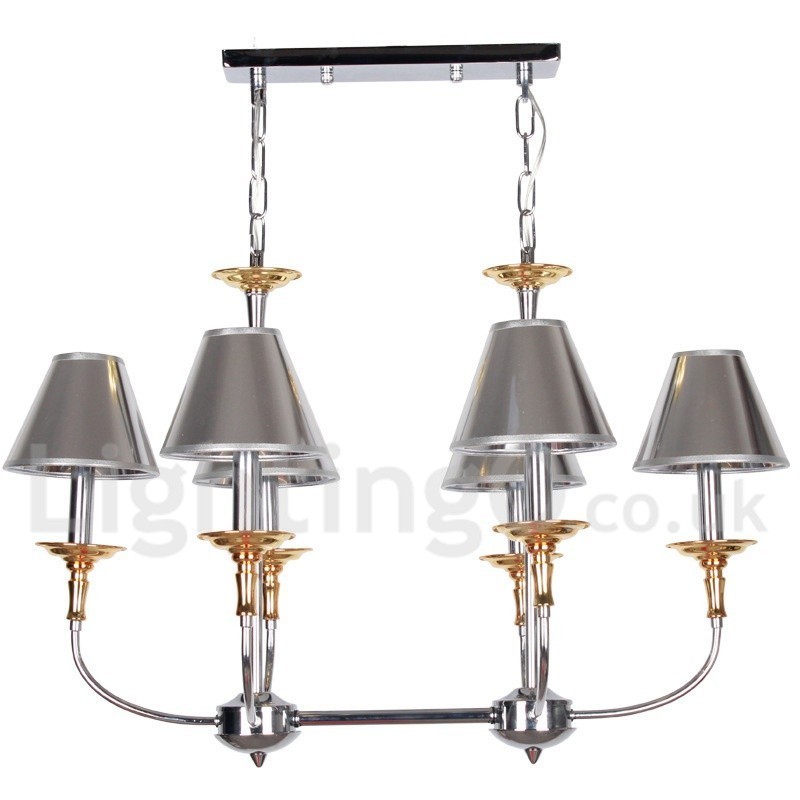 6 Light Modern Contemporary Chrome Candle Style Chandelier