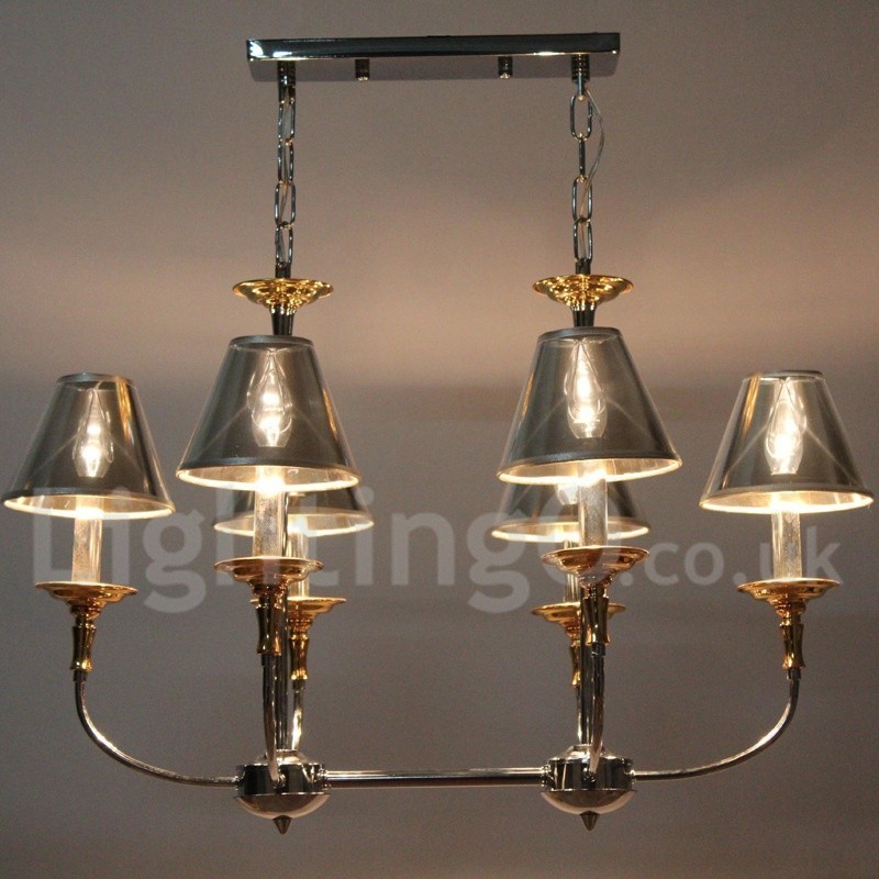 6 Light Modern Contemporary Chrome Candle Style Chandelier