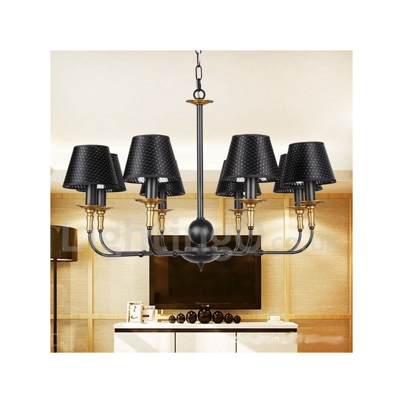 8 Light Retro Rustic Candle Style Chandelier