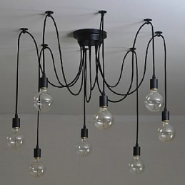 8 Lights Chandelier Pendant Light Traditional Classic Retro Metal