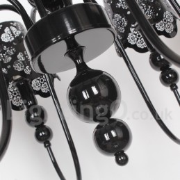 8 Light Modern Contemporary Hollow Black Candle Style Chandelier