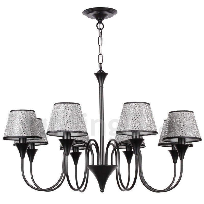 8 Light Rustic Modern Contemporary Retro Black Candle Style Chandelier