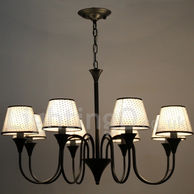 8 Light Rustic Modern Contemporary Retro Black Candle Style Chandelier