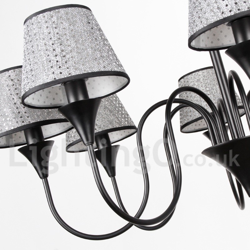 8 Light Rustic Modern Contemporary Retro Black Candle Style Chandelier