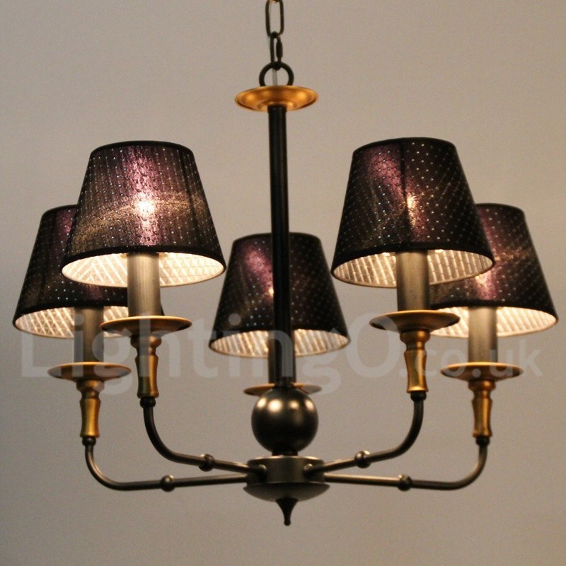 5 Light Retro Rustic Candle Style Chandelier