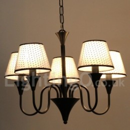 5 Light Rustic Modern Contemporary Retro Black Candle Style Chandelier