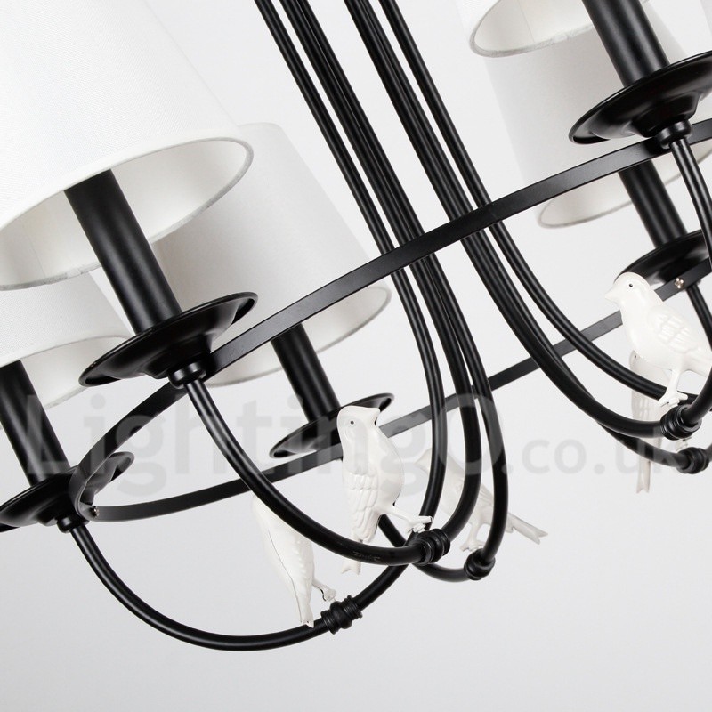 5 Light Retro Black Mediterranean Style Rustic Contemporary Candle Style Chandelier
