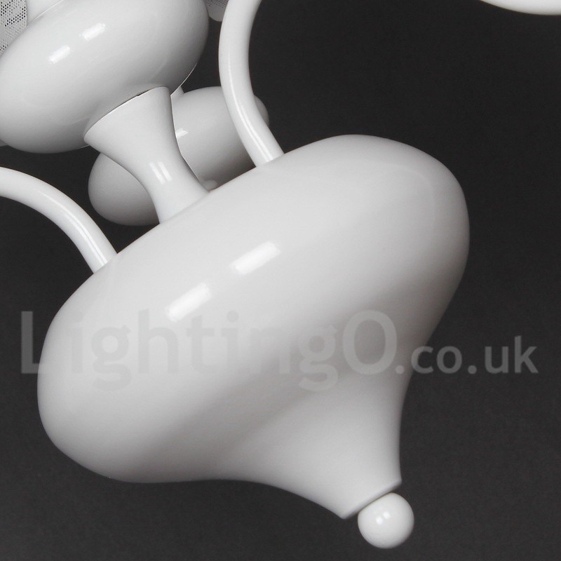 3 Light Modern Contemporary Hollow White Candle Style Chandelier