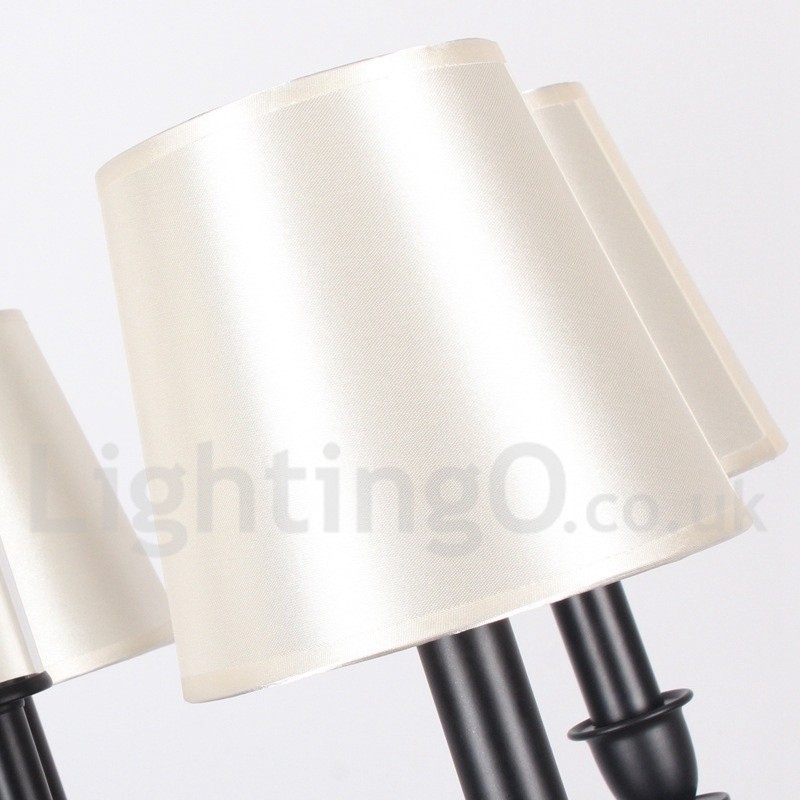 3 Light Black Retro Contemporary Candle Style Chandelier