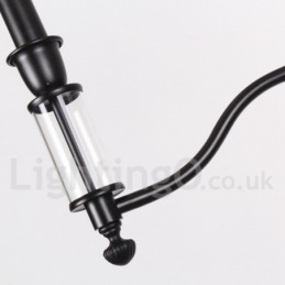 3 Light Black Retro Contemporary Candle Style Chandelier