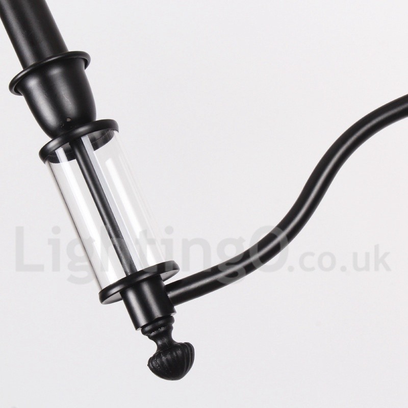 3 Light Black Retro Contemporary Candle Style Chandelier