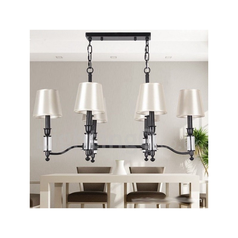 6 Light Rustic Black Retro Contemporary Candle Style Chandelier