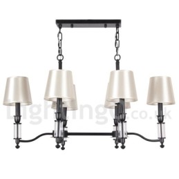 6 Light Rustic Black Retro Contemporary Candle Style Chandelier