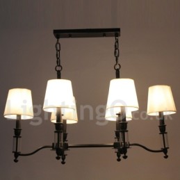 6 Light Rustic Black Retro Contemporary Candle Style Chandelier
