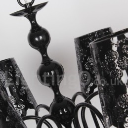 6 Light Modern Contemporary Hollow Black Candle Style Chandelier