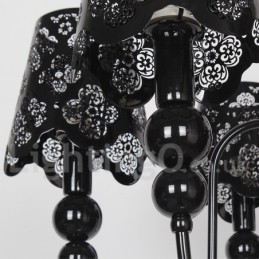 6 Light Modern Contemporary Hollow Black Candle Style Chandelier