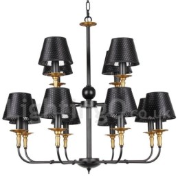 12 Light Retro Rustic 2 Tier Candle Style Chandelier