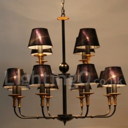 12 Light Retro Rustic 2 Tier Candle Style Chandelier