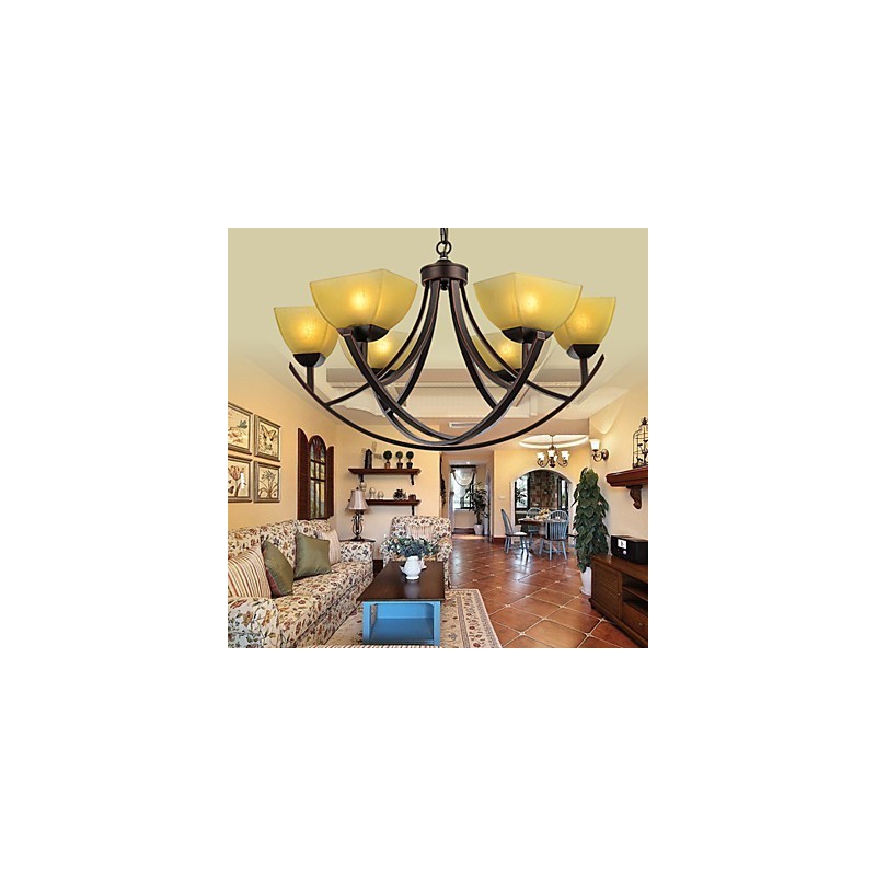 Chandelier 6 Lights Traditional Classic Vintage Metal