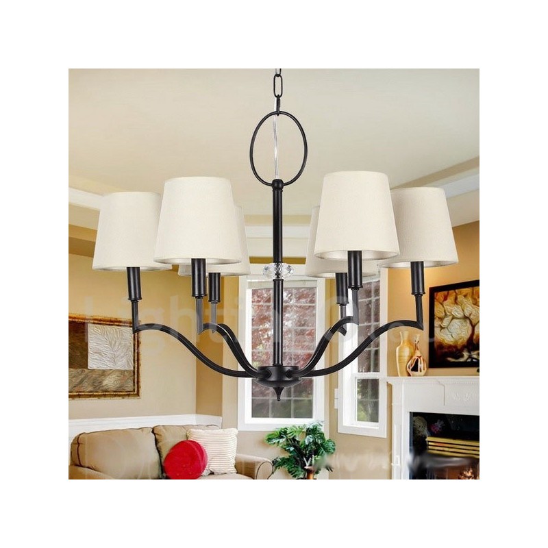 6 Light Modern Contemporary Candle Style Chandelier