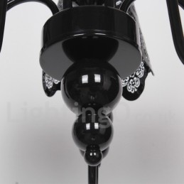 5 Light Modern Contemporary Hollow Black Candle Style Chandelier