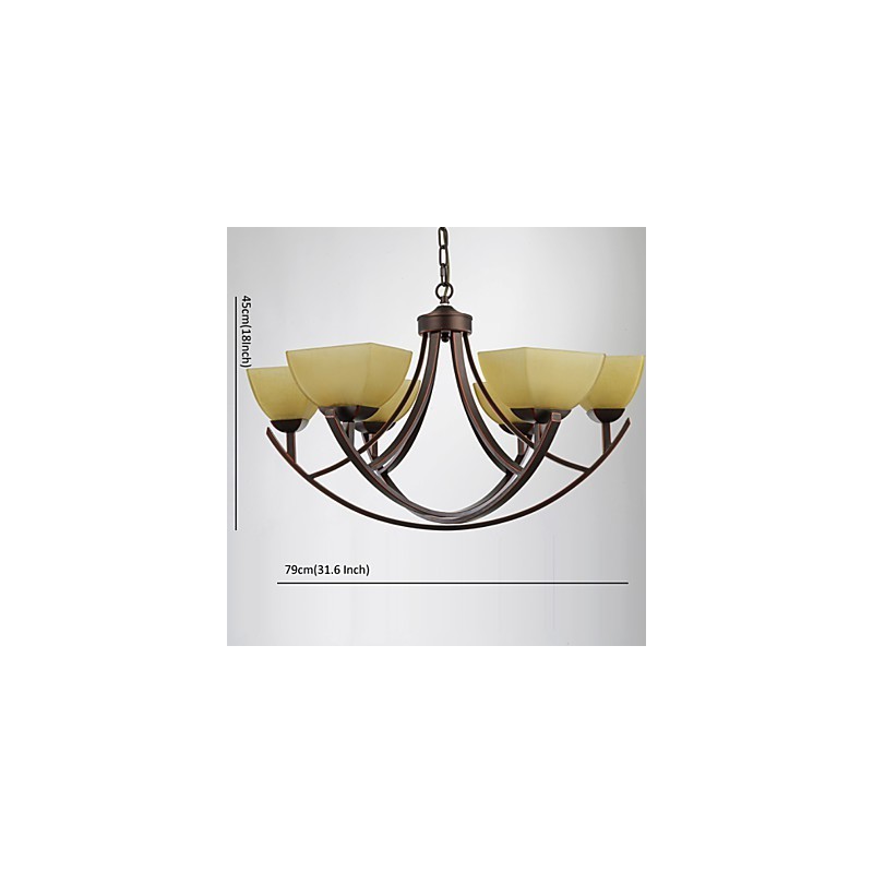 Chandelier 6 Lights Traditional Classic Vintage Metal