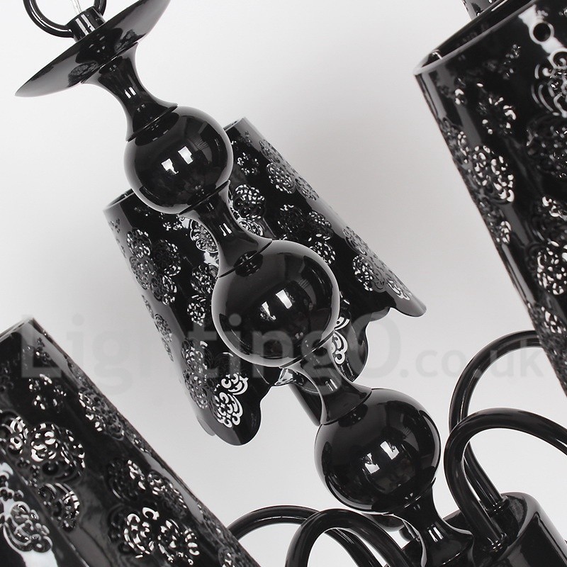 5 Light Modern Contemporary Hollow Black Candle Style Chandelier