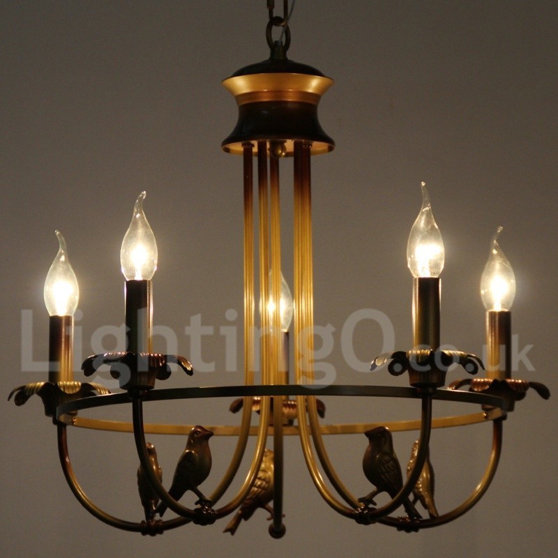 5 Light Retro Candle Style Chandelier