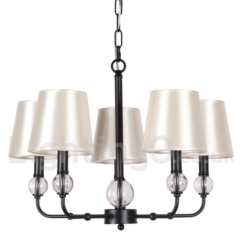 5 Light Rustic Retro Black Contemporary Candle Style Chandelier