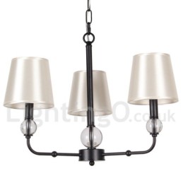 3 Light Retro Black Contemporary Candle Style Chandelier
