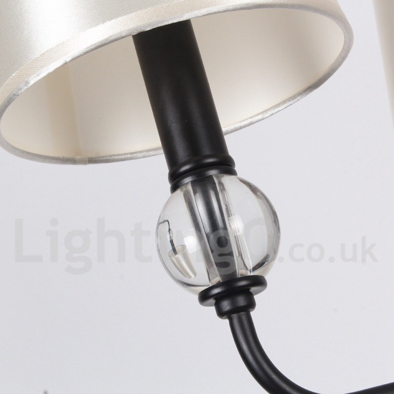 3 Light Retro Black Contemporary Candle Style Chandelier