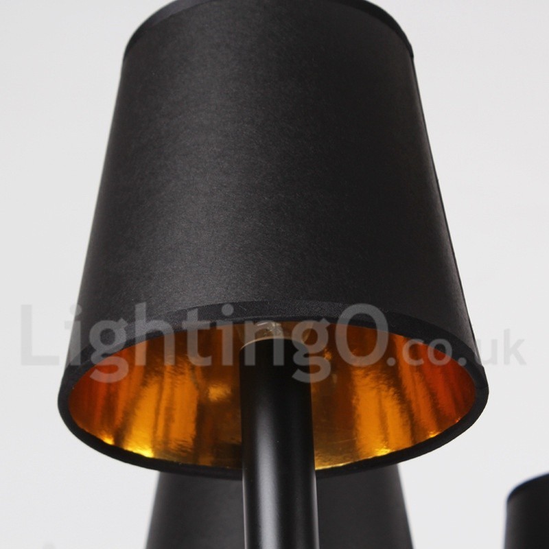 12 Light Black Retro Candle Style Chandelier