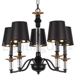 5 Light Black Retro Candle Style Chandelier