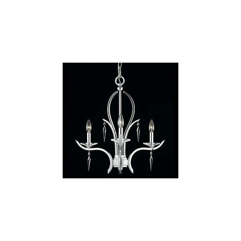 Candle Featured Crystal Chandelier with 3 Lights in Purple