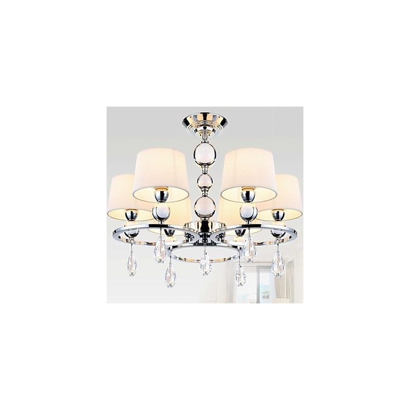 Modern Contemporary Crystal Chrome Metal Chandelier