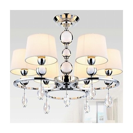 Modern Contemporary Crystal Chrome Metal Chandelier