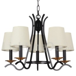 5 Light Black Retro Contemporary Candle Style Chandelier
