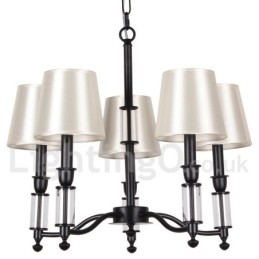 5 Light Black 2 Tier Large Chandelier Retro Contemporary Candle Style Chandelier
