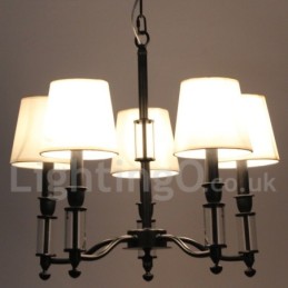 5 Light Black 2 Tier Large Chandelier Retro Contemporary Candle Style Chandelier