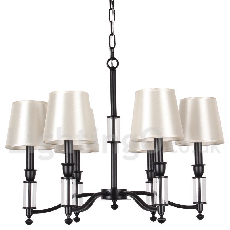6 Light Black Retro Contemporary Candle Style Chandelier