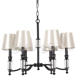 6 Light Black Retro Contemporary Candle Style Chandelier