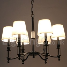 6 Light Black Retro Contemporary Candle Style Chandelier