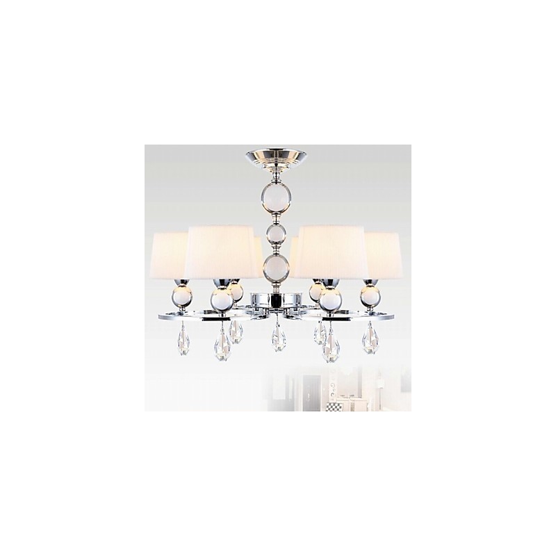 Modern Contemporary Crystal Chrome Metal Chandelier