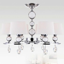 Modern Contemporary Crystal Chrome Metal Chandelier