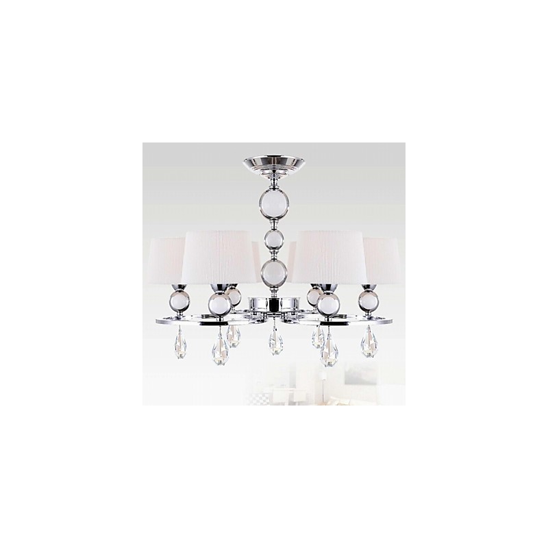 Modern Contemporary Crystal Chrome Metal Chandelier